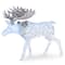 50" Glitter Moose Decoration, White Twinkling LED Lights